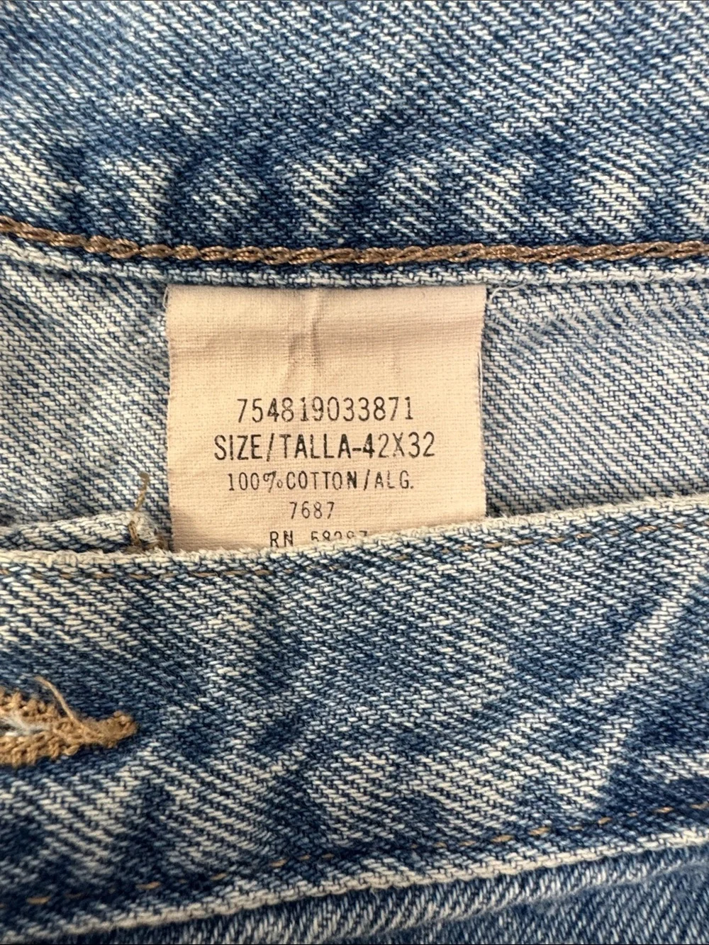 Casual Light Blue Straight Leg Jeans 42x32